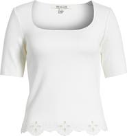 ZOE AND CLAIRE Embroidered Cutout Sweater