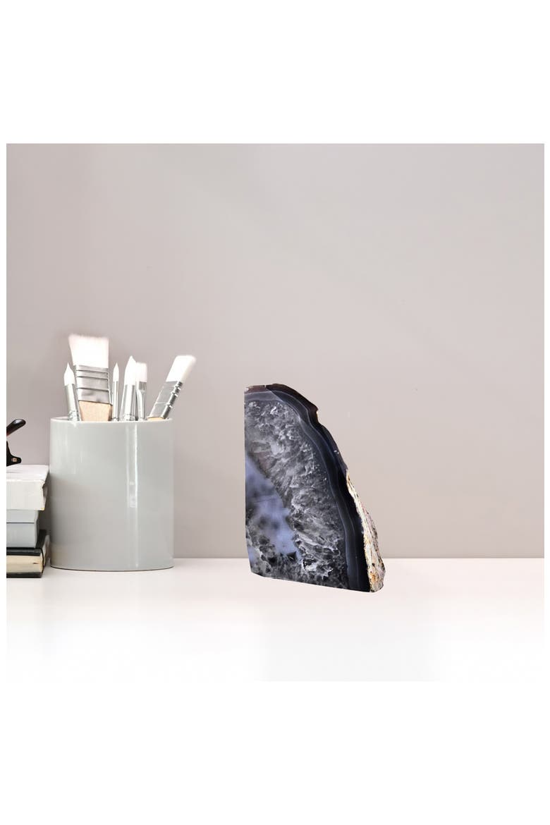Medium Agate Bookend, Alternate, color, GREY