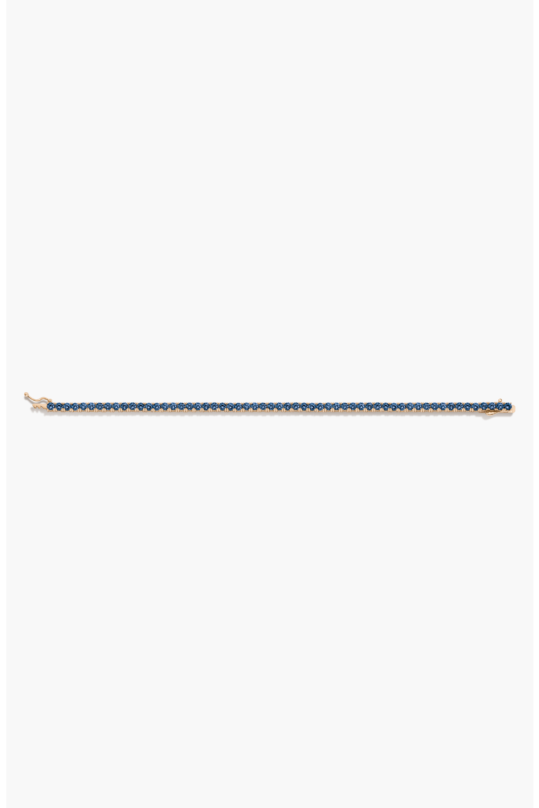 Lab Grown Blue Sapphire Tennis Bracelet - 6ct, Alternate, color, Yellow Gold Vermeil