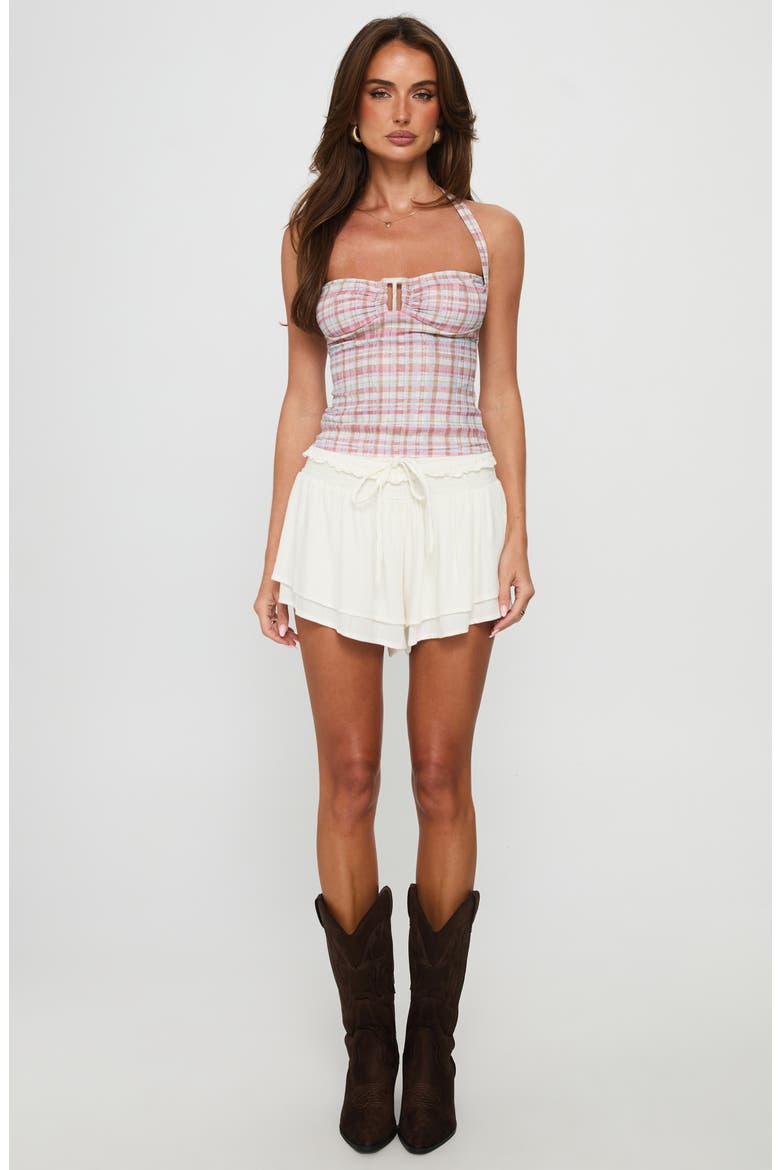 Poppylane Frill Tiered Drawstring Shorts, Alternate, color, WHITE