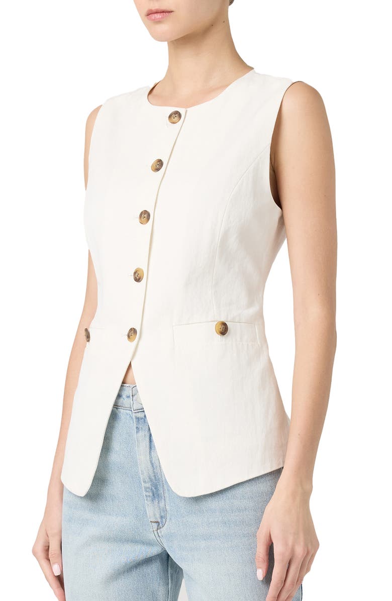 BLANKNYC Cotton & Linen Vest, Alternate, color, Cloud Burst