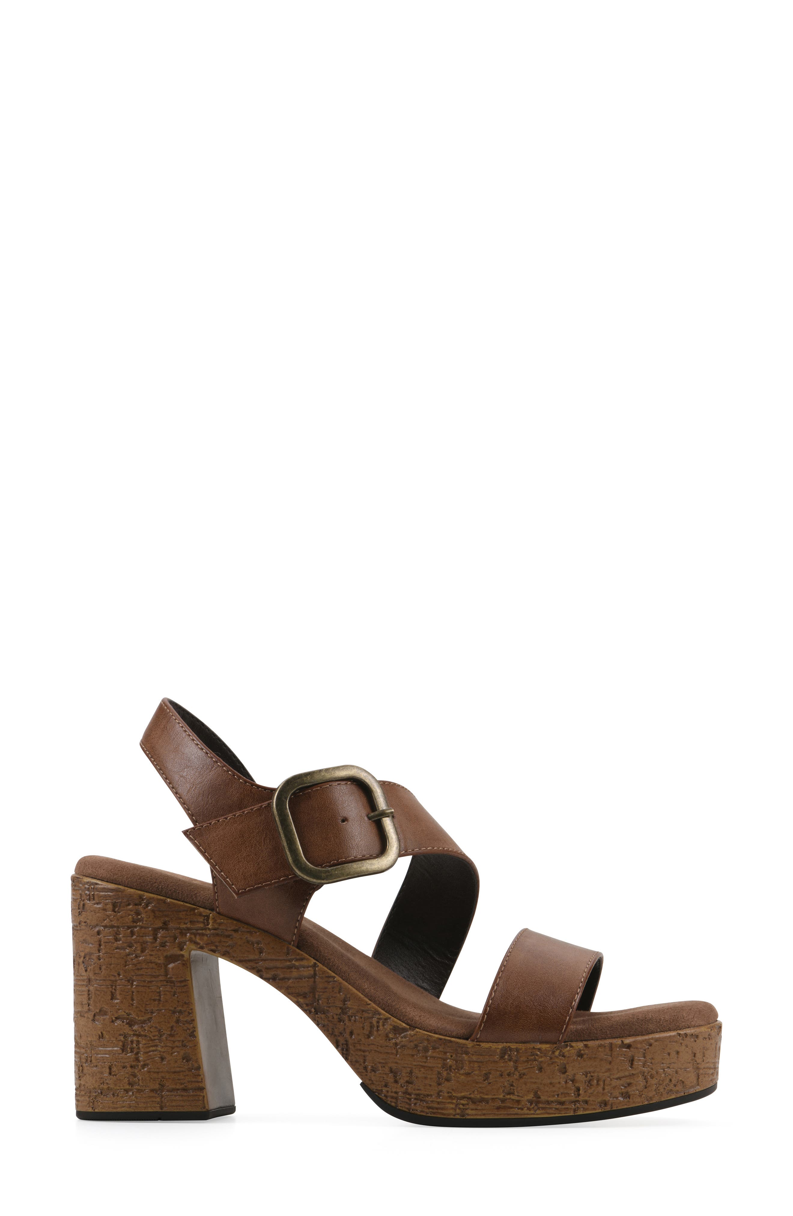Barb Platform Sandal, Alternate, color, DARK TAN/ BURN/ SMOOTH