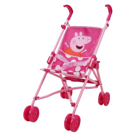 Doll Umbrella Stroller in Pink & White Dots