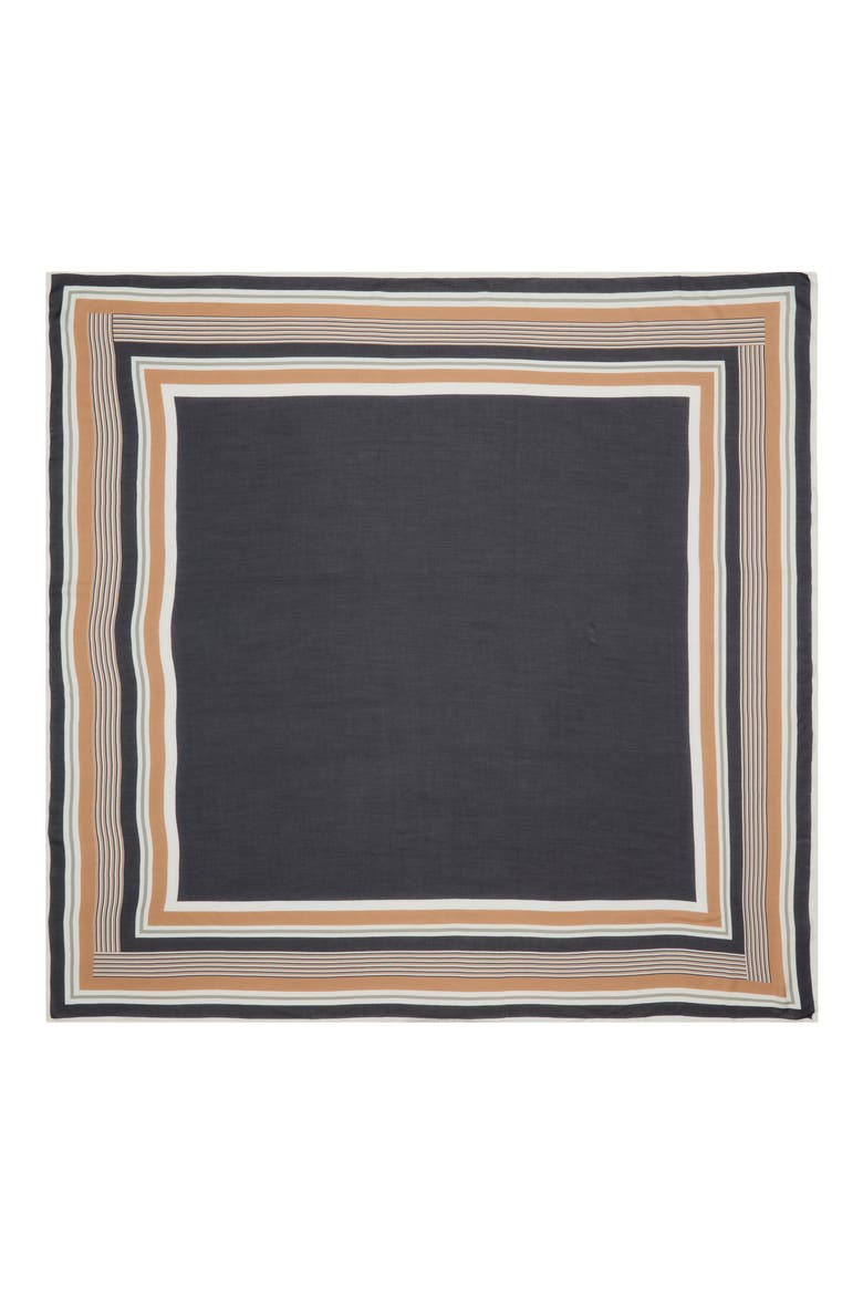Lina Striped Modal Scarf, Alternate, color, BLACK/ TAN/ OLIVE
