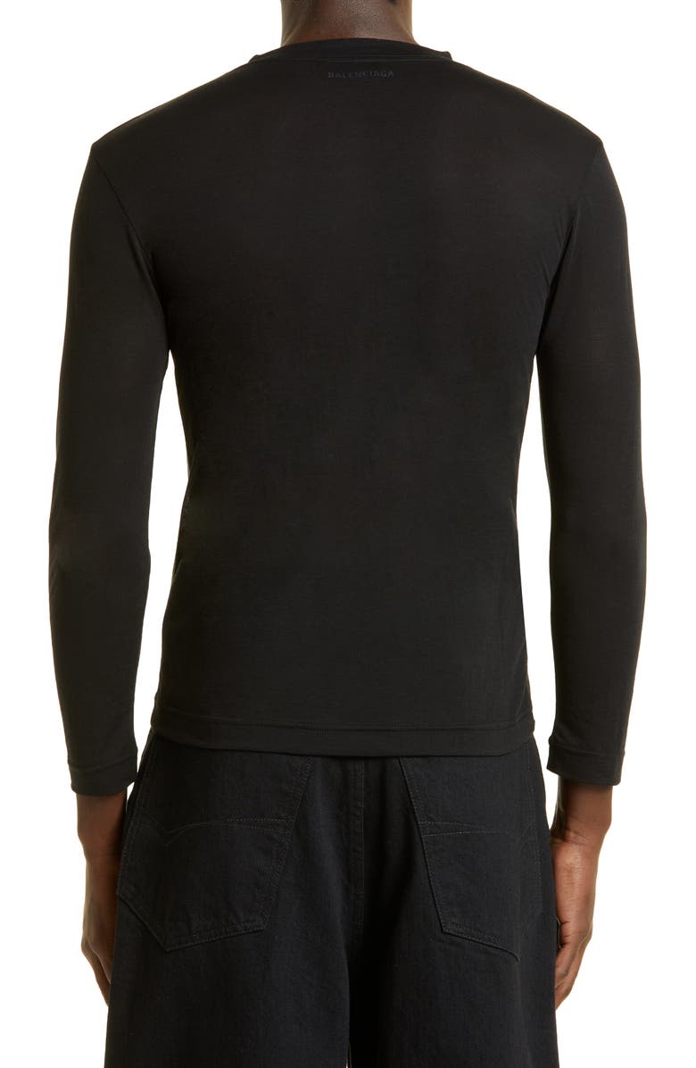 Balenciaga Men's Fitted Long Sleeve Mesh T-Shirt, Alternate, color, 