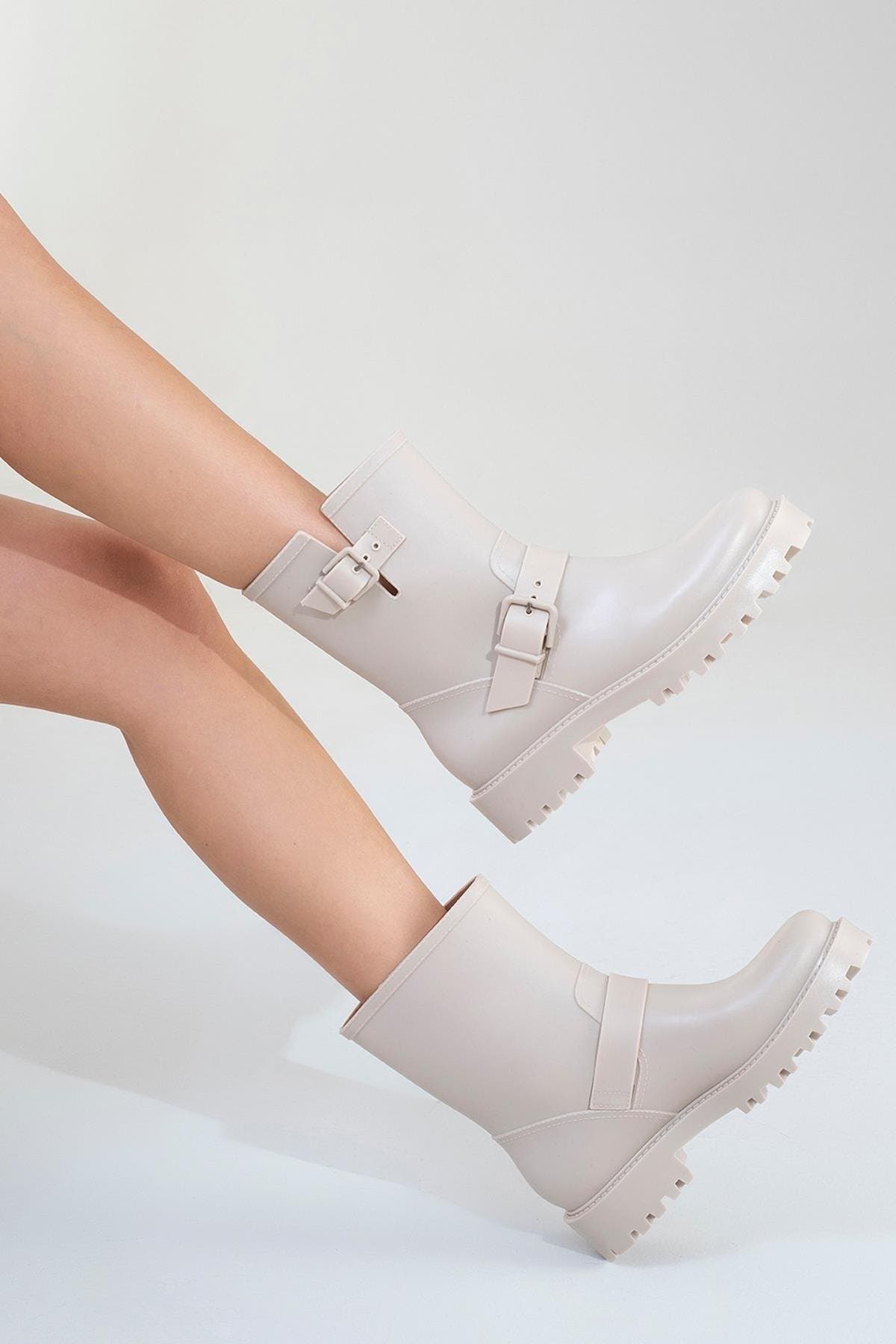 Zone Rain Boot, Alternate, color, Beige Faux Leather