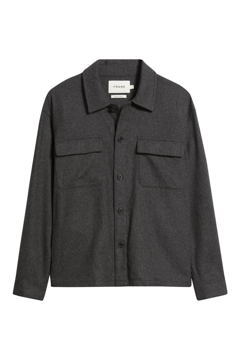 Wool Blend Overshirt, Alternate, color, GREY MELANGE