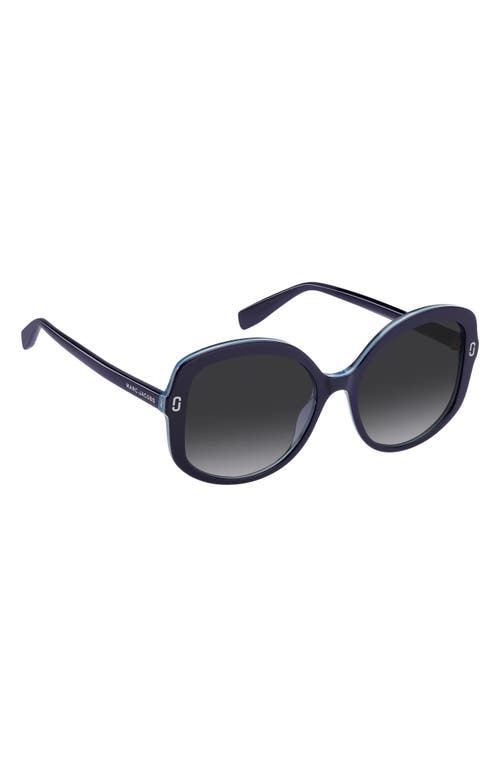 Marc Jacobs 56mm Gradient Round Sunglasses In Blue/dark Grey