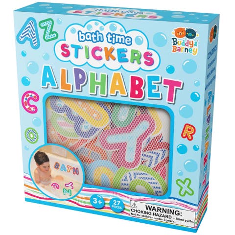 Bath Time Stickers, Alphabet, 26 Foam A to Z Letter Pieces, Kids 3+