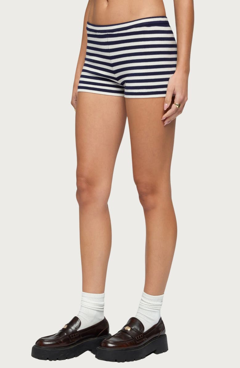 EDIKTED Irena Striped Micro Shorts, Alternate, color, 