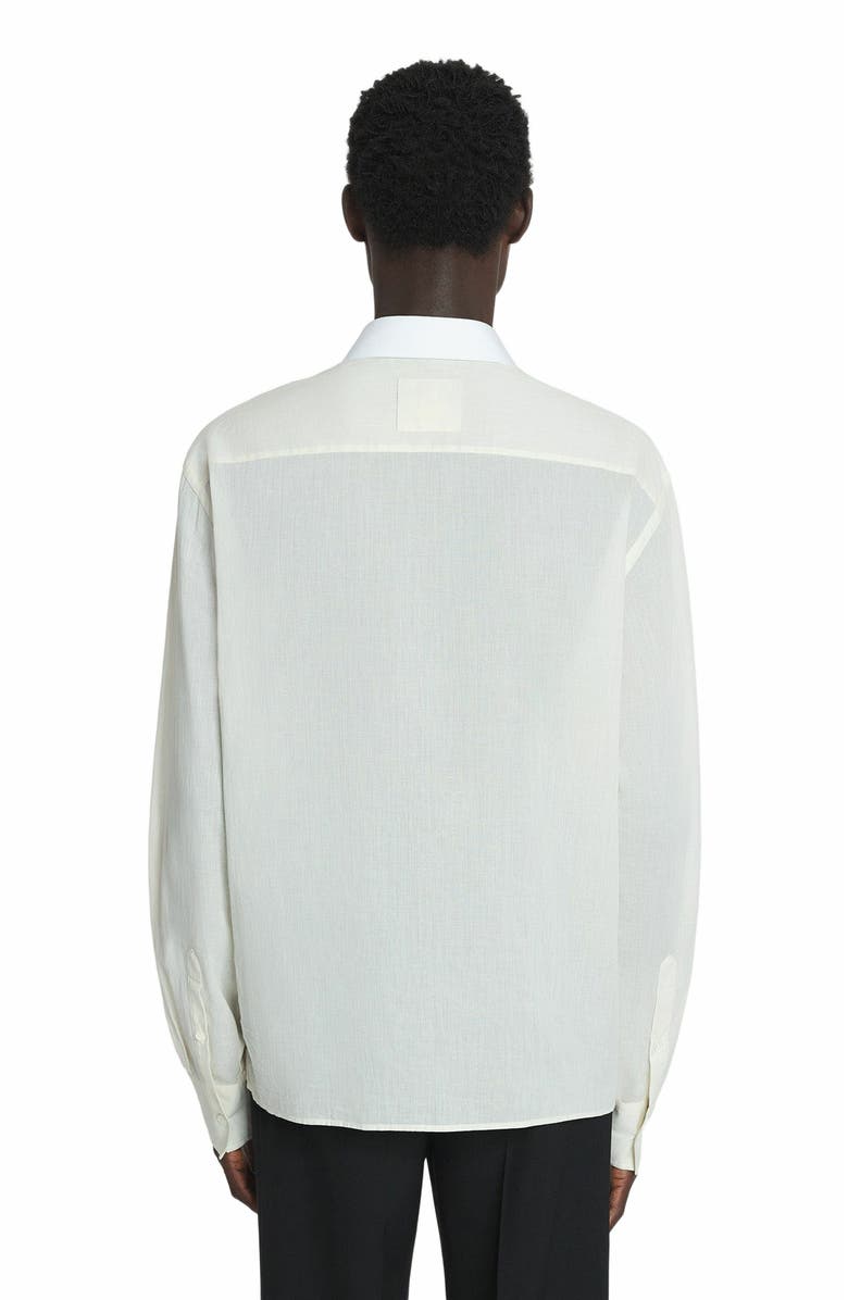 Lanvin Cotton Voile Shirt With Cut-Outs, Alternate, color, Optic White