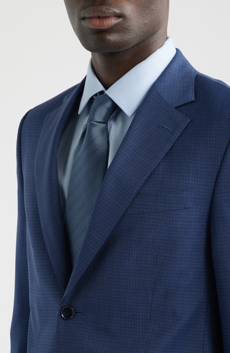 Peter Millar Flynn Classic Fit Blue Microcheck Wool Suit, Alternate, color, Blue