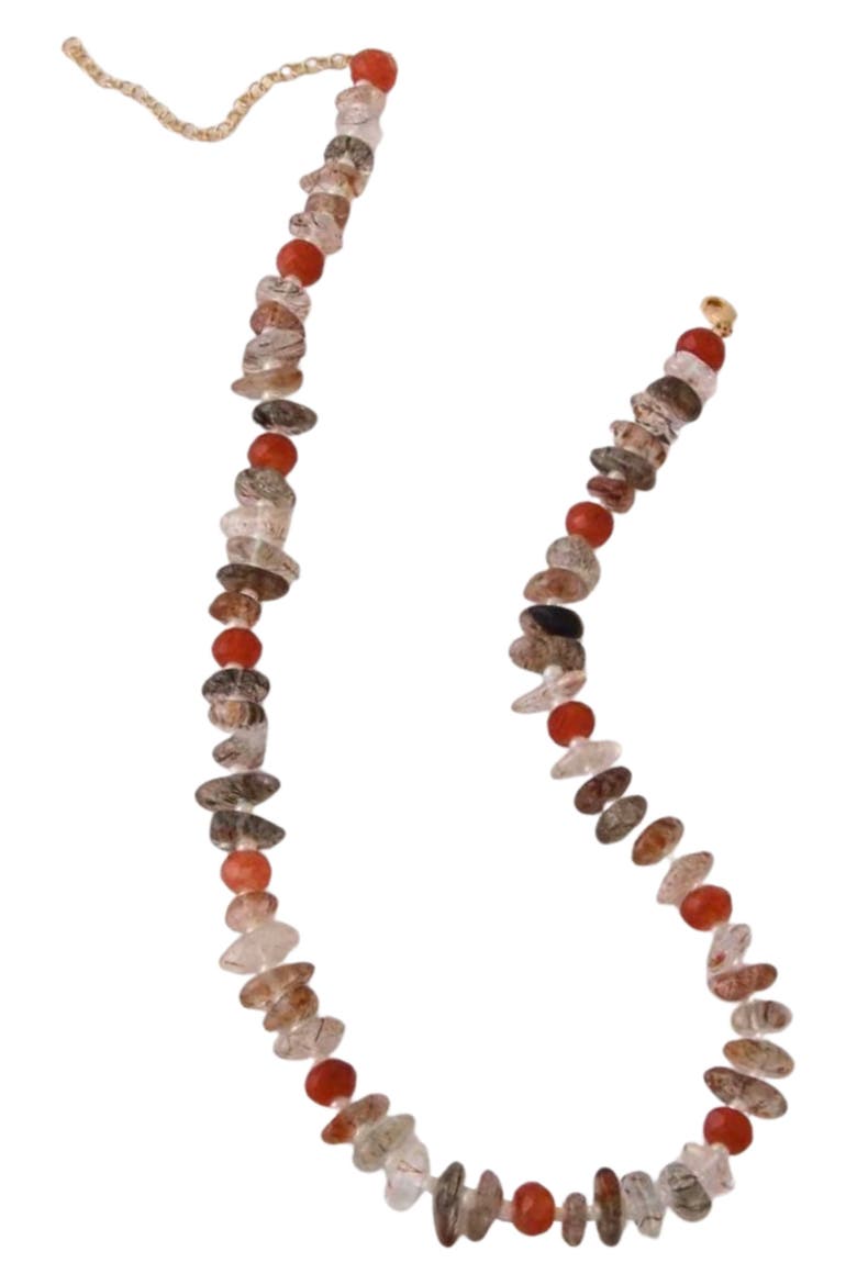 Autumn Bloom Necklace, Main, color, BROWN