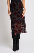 Halogen® Burnout Bias Cut Midi Skirt