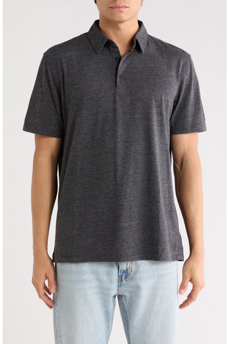Bryce Stretch Cotton Polo, Main, color, HEATHER CHARCOAL