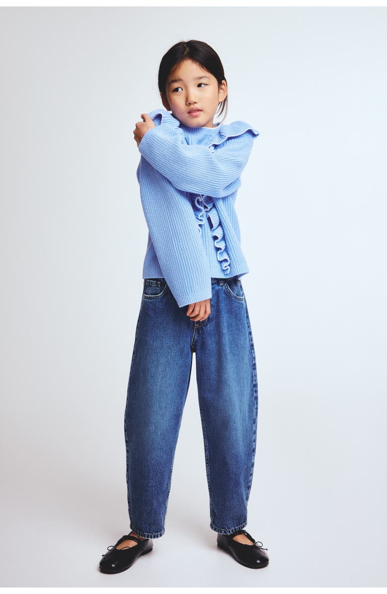 H&M Ruffle-trimmed sweater, Alternate, color, Blue