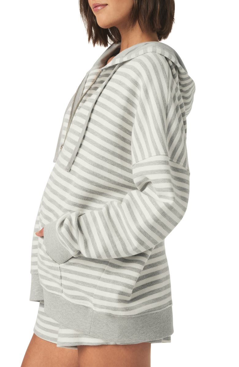 Splendid Stripe Terry Zip Hoodie, Alternate, color, 
