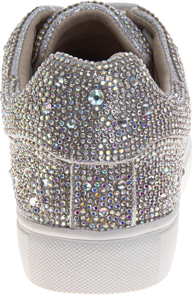 BADGLEY MISCHKA Glitzy Sneakers Girls' Sparkle Detail Fashion Wear, Alternate, color, Silver