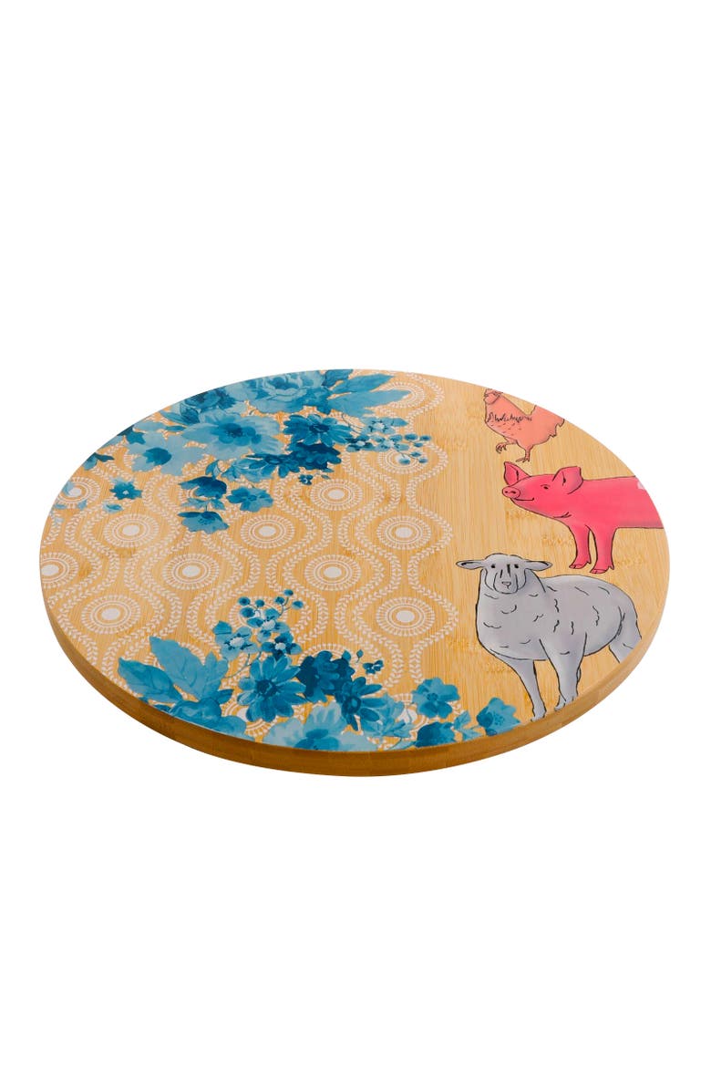 Market Life on the Farm 13 Inch Wood Lazy Susan Turntable, Alternate, color, Wood