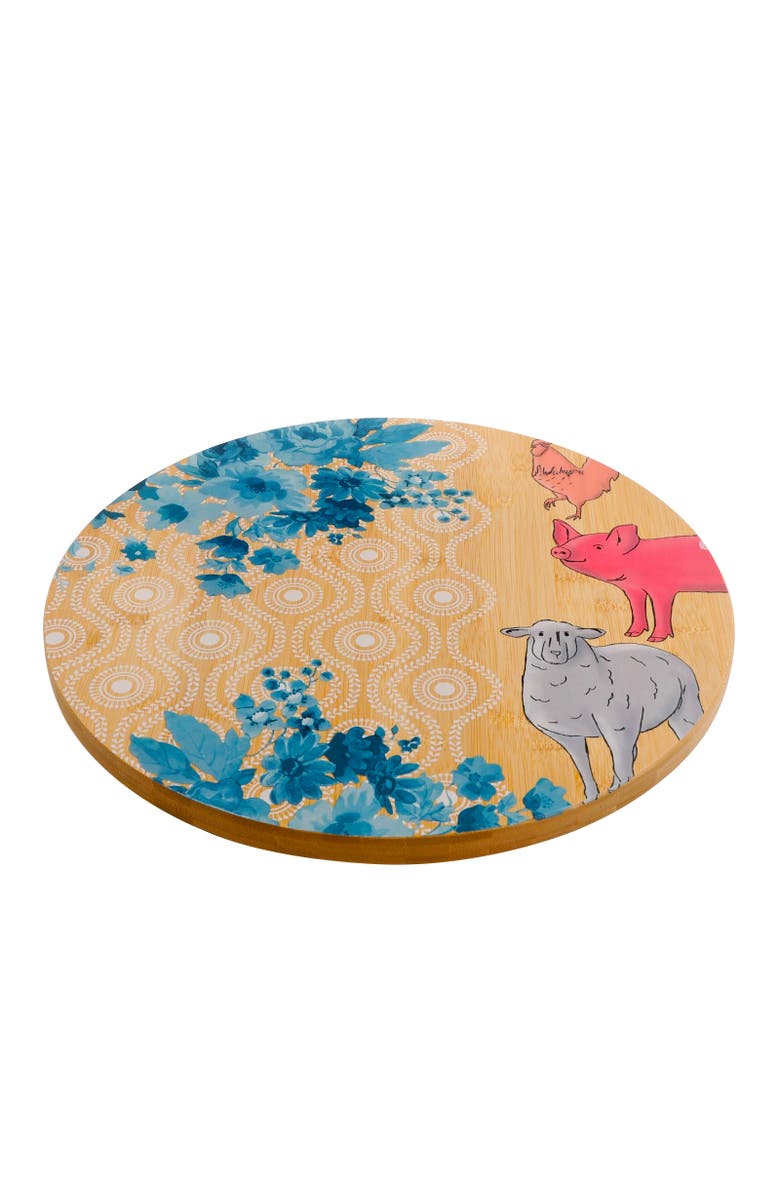 Gibson Market Life on the Farm 13 Inch Wood Lazy Susan Turntable, Alternate, color, Wood