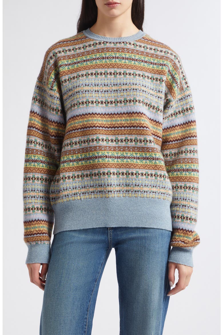 Lorne Oversized Fair Isle Crewneck Wool Sweater, Main, color, VINTAGE MULTI
