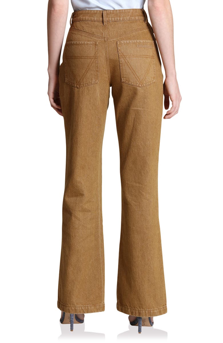 Avec Les Filles Patch Pocket Flare Jeans, Alternate, color, Camel