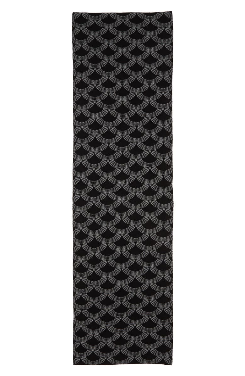 Nordstrom Print Wool & Cashmere Scarf, Alternate, color, Black Grey Combo