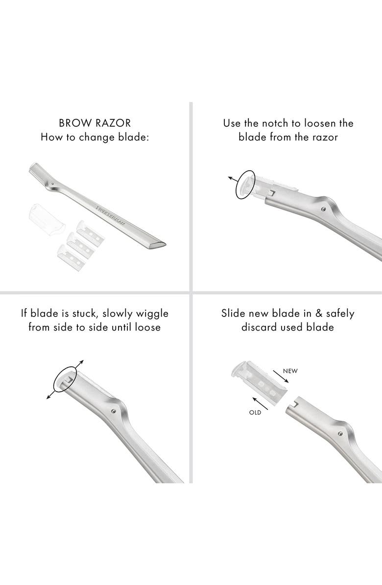 TWEEZERMAN 4-Pack Brow Razor Replacement Heads, Alternate, color,