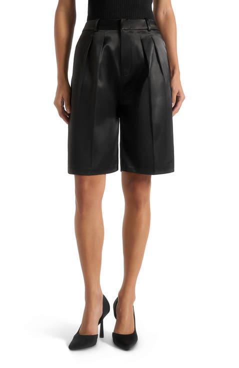 Lorette Satin Double Pleat Shorts