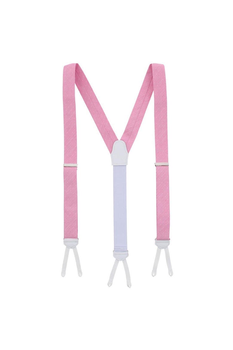Churchill Chambray Polka Dot Linen Blend Formal End Suspenders, Alternate, color, Light Pink with Polka Dots