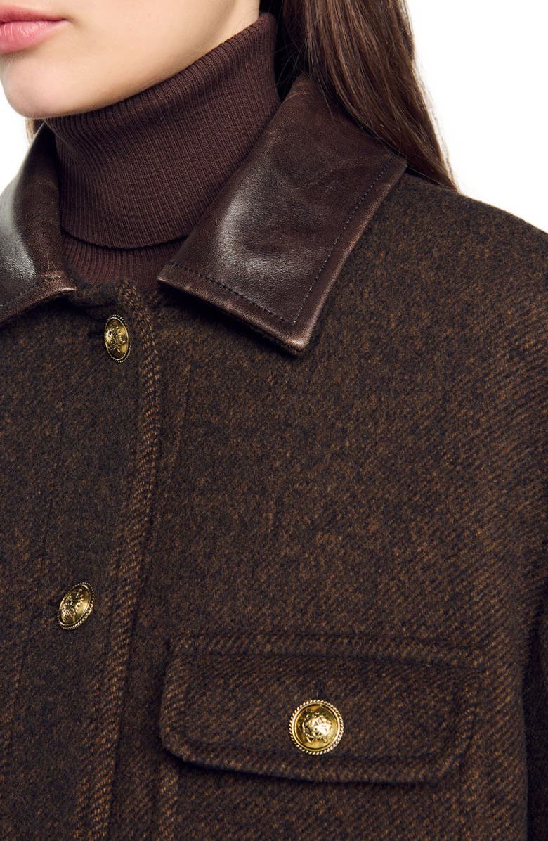 SANDRO Tweed coat, Alternate, color,