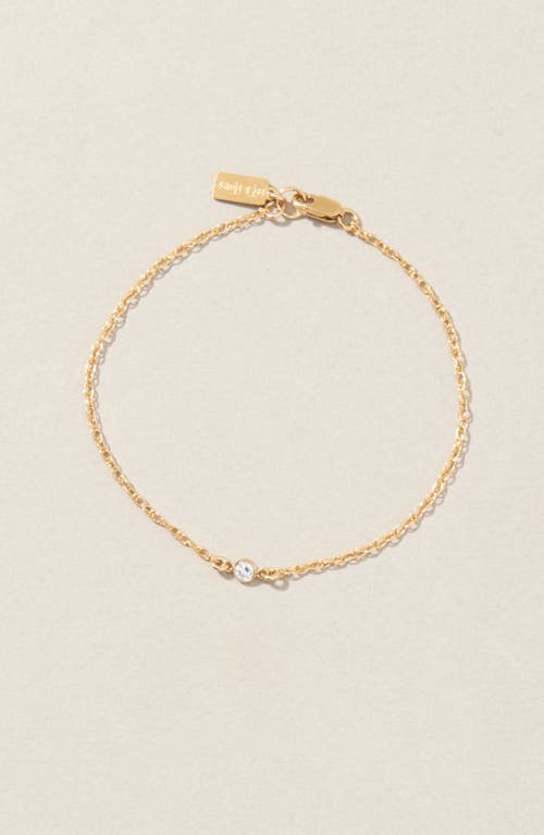 Set & Stones Cubic Zirconia Birthstone Pendant Bracelet In Gold
