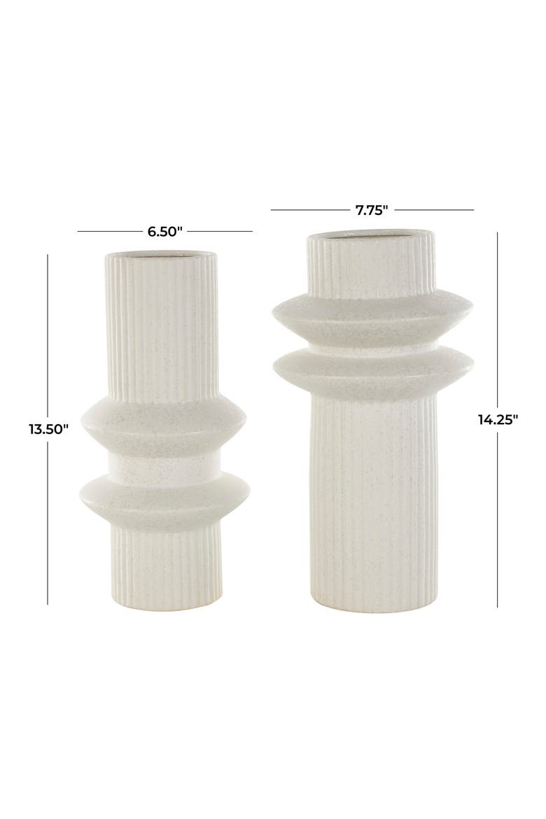 2-Piece Ceramic Vase Set, Alternate, color, WHITE