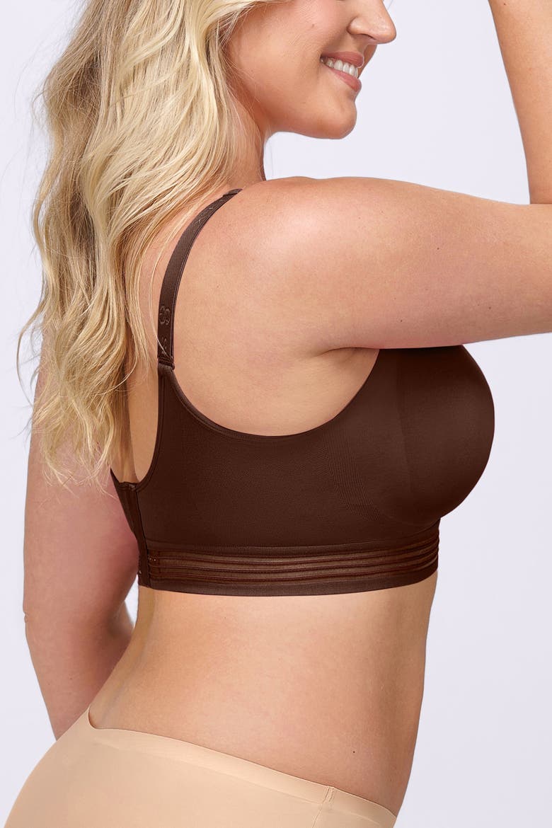 Wireless Full Coverage Seamless Bra, Alternate, color, Brown