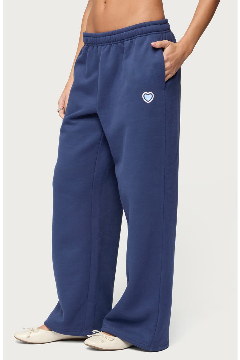 Glitter Girl Straight Leg Sweatpants, Alternate, color, NAVY