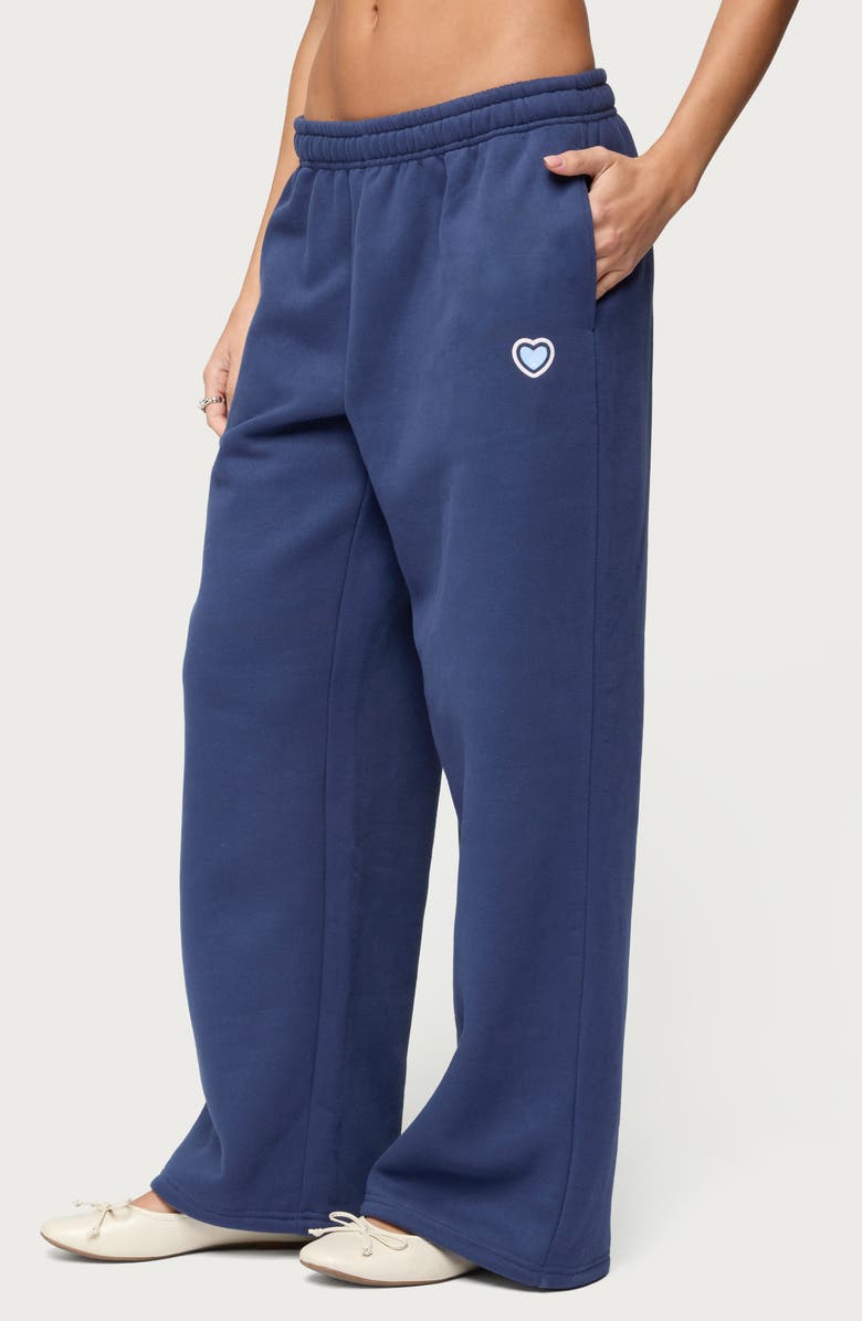 EDIKTED Glitter Girl Straight Leg Sweatpants, Alternate, color,