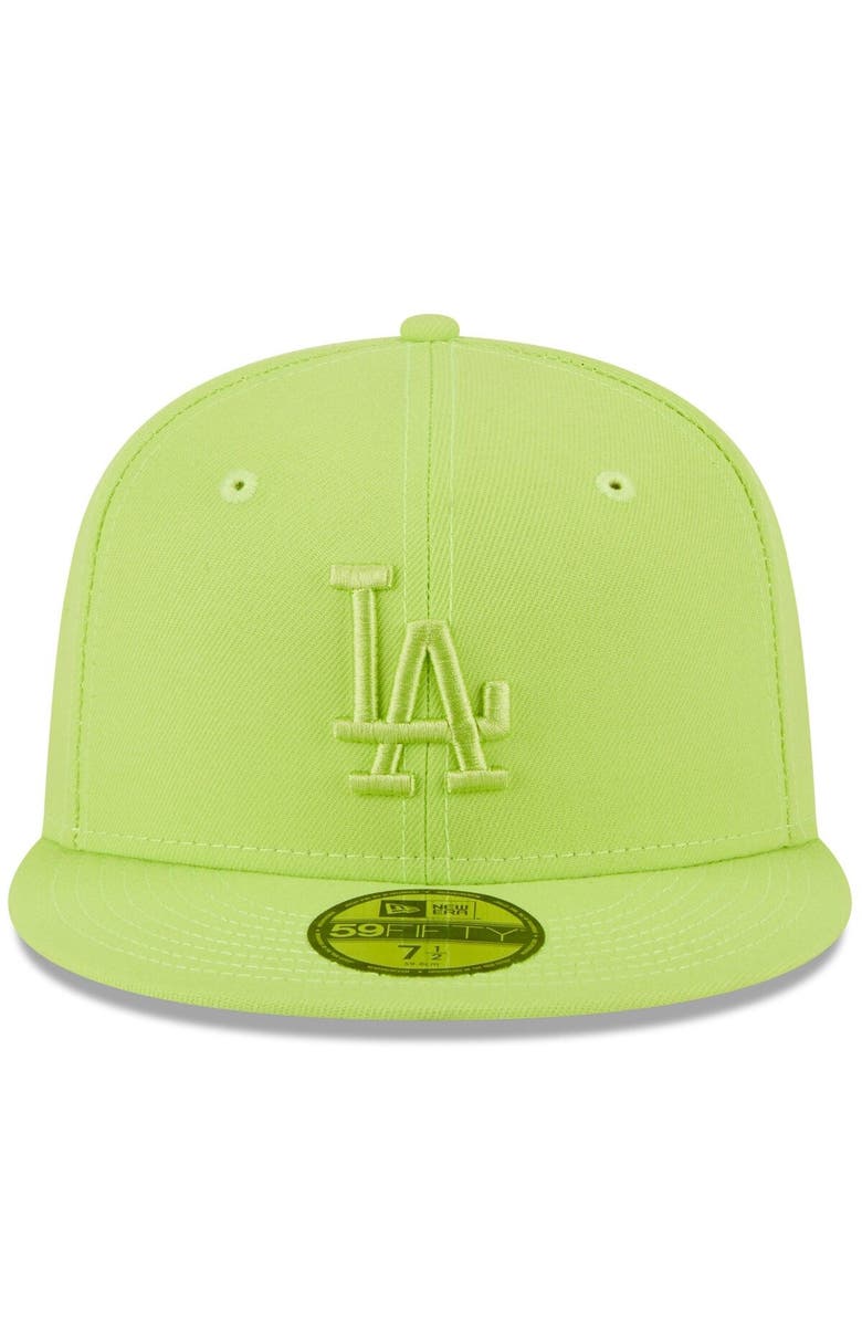 New Era Men's New Era Neon Green Los Angeles Dodgers 2023 Spring Color Basic 59FIFTY Fitted Hat, Alternate, color, Neon Green