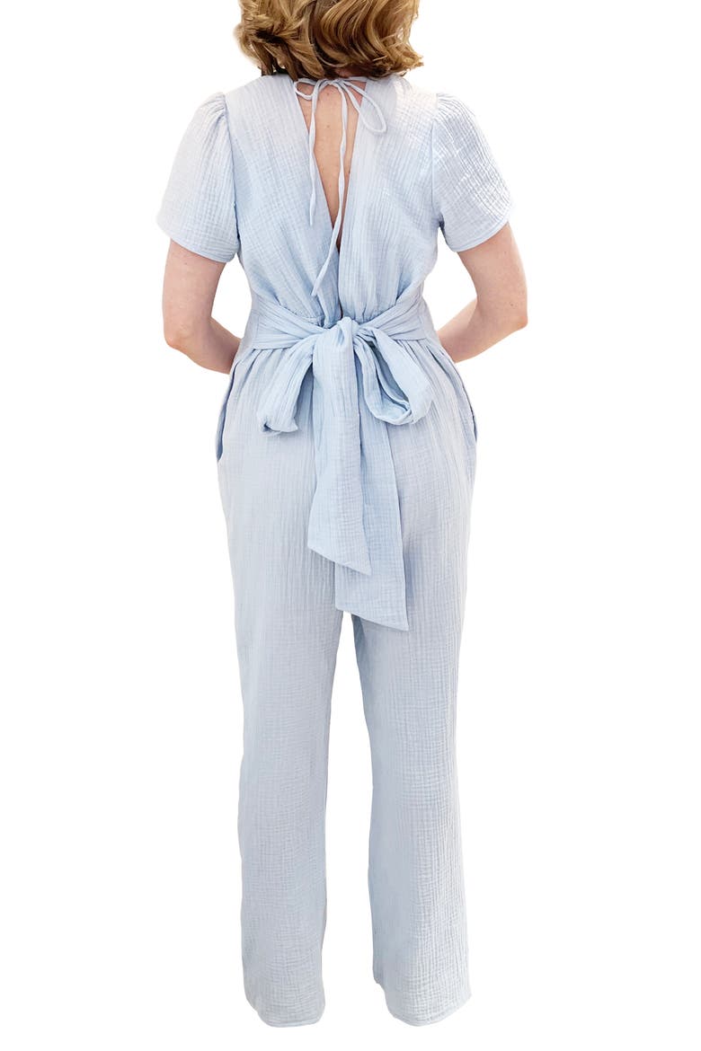 Naomi Cotton Voile Maternity Jumpsuit, Alternate, color, BLUE