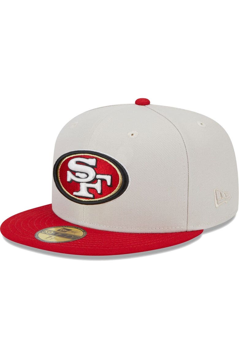 Men's New Era Khaki/Scarlet San Francisco 49ers Super Bowl Champions Patch 59FIFTY Fitted Hat, Main, color, Khaki