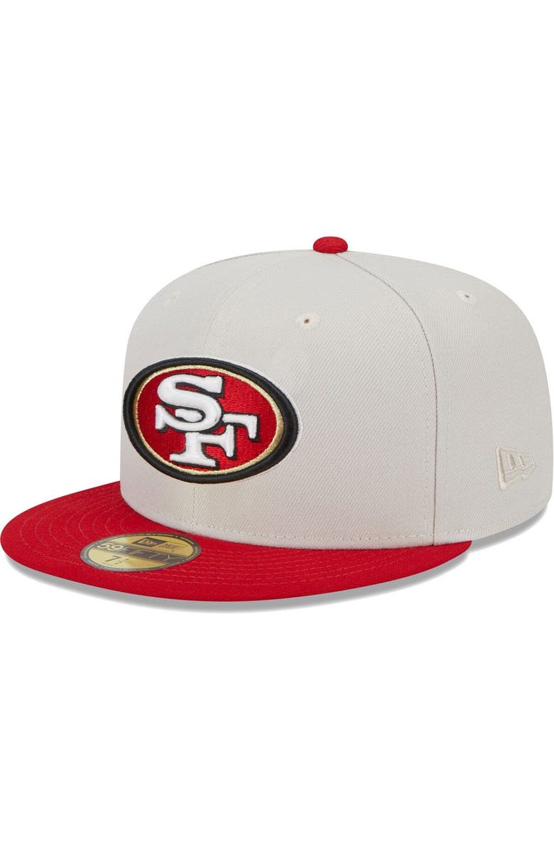 New Era Men's New Era Khaki/Scarlet San Francisco 49ers Super Bowl Champions Patch 59FIFTY Fitted Hat, Main, color, 