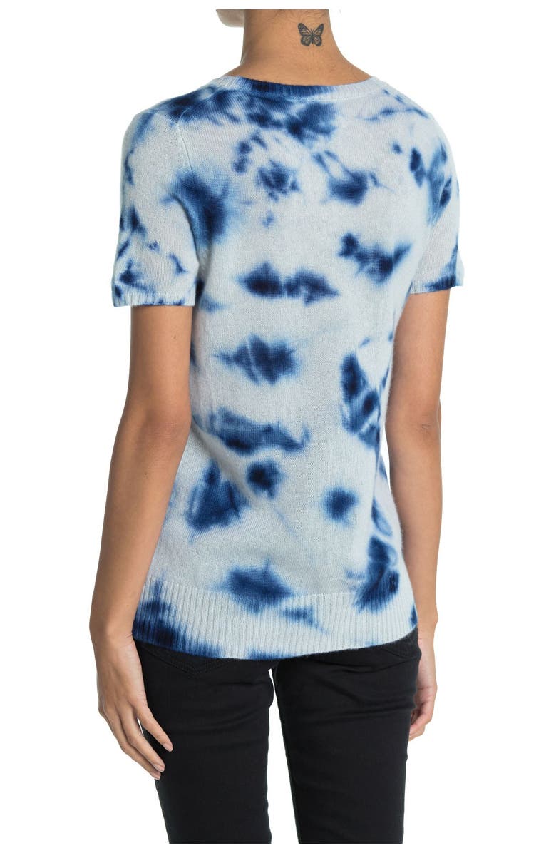 QUINN Cashmere Short Sleeve Tie Dye Sweater, Alternate, color,