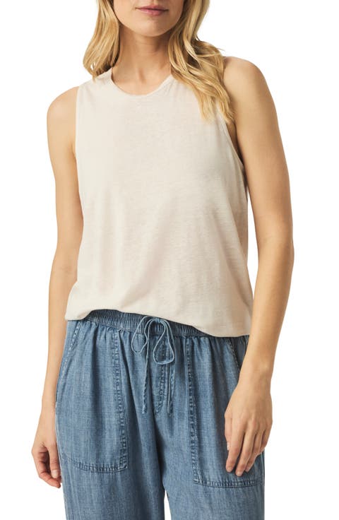 Cady Crewneck Linen Blend Tank