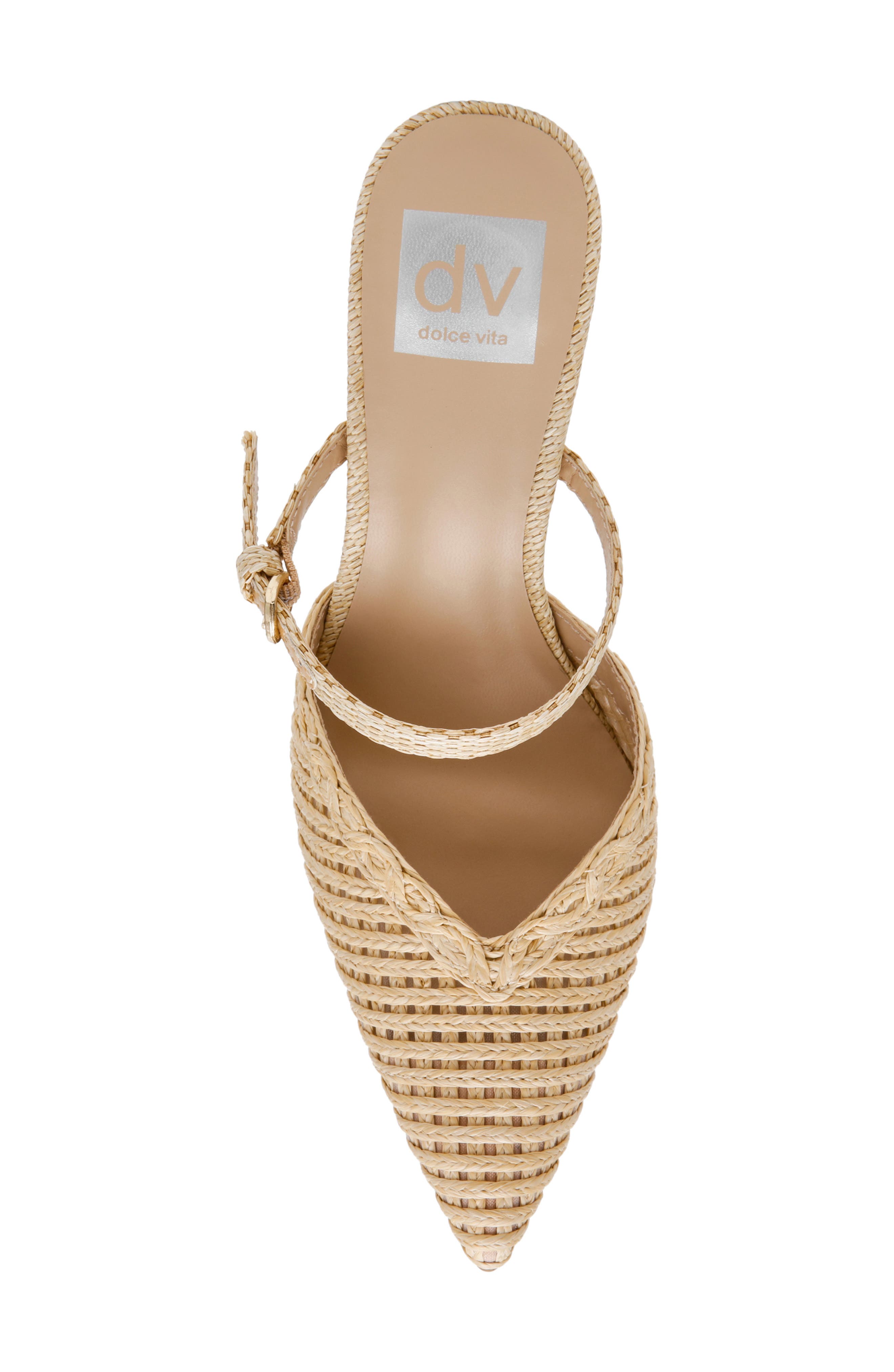Geanie Pointed Toe Mule, Alternate, color, NATURAL RAFFIA