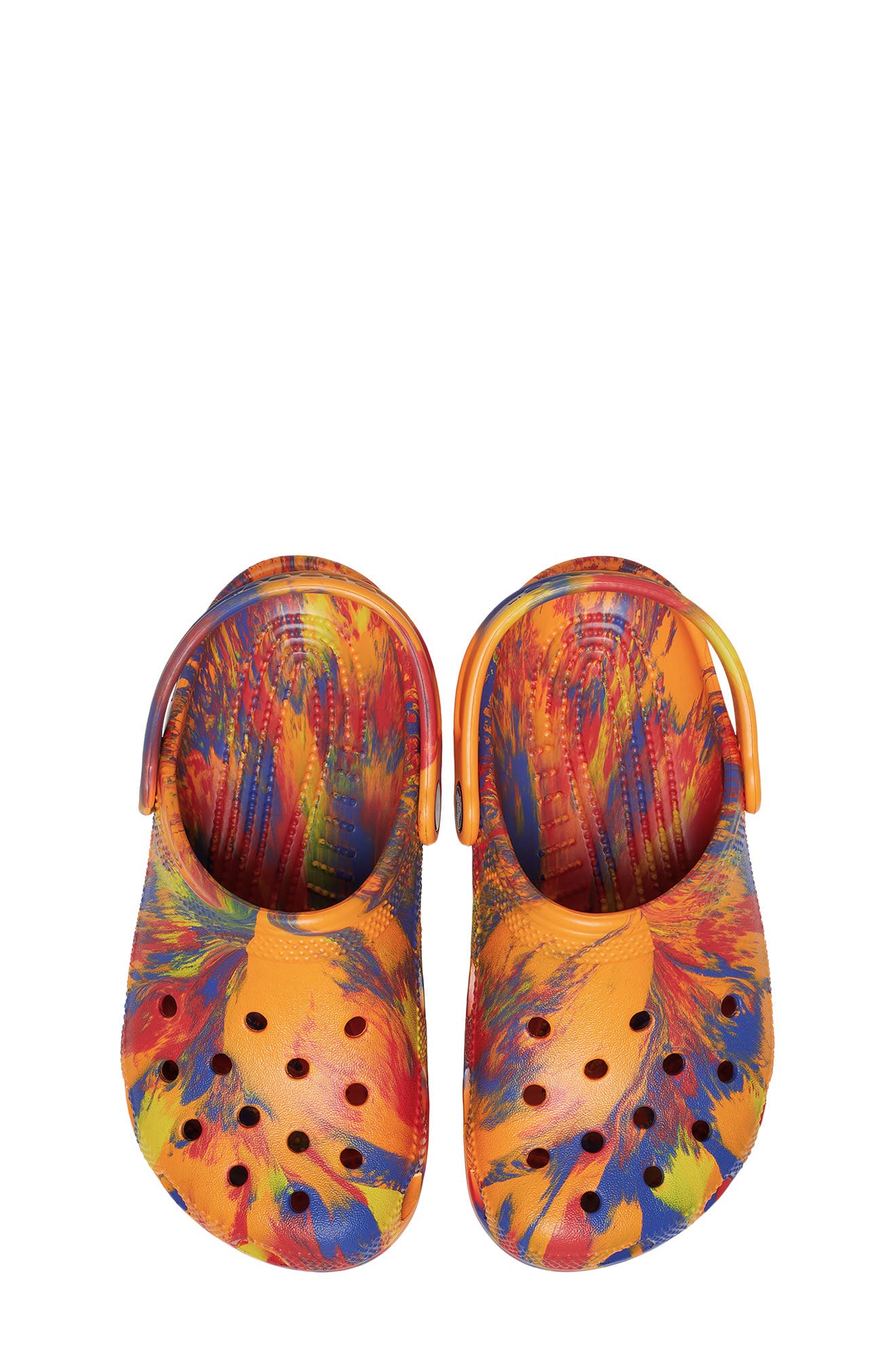 Kids' Classic Marbled Clog, Alternate, color, ORANGE ZING MULTI