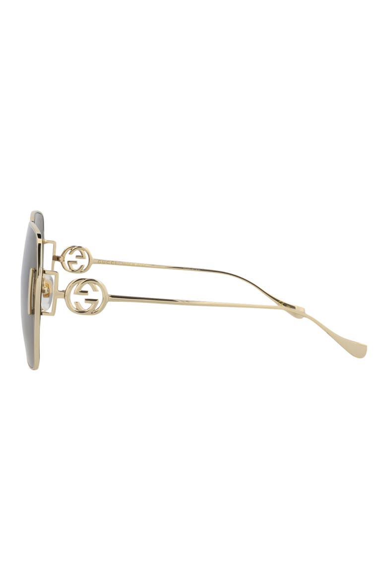64mm Novelty Square Sunglasses, Alternate, color, GOLD GOLD BROWN