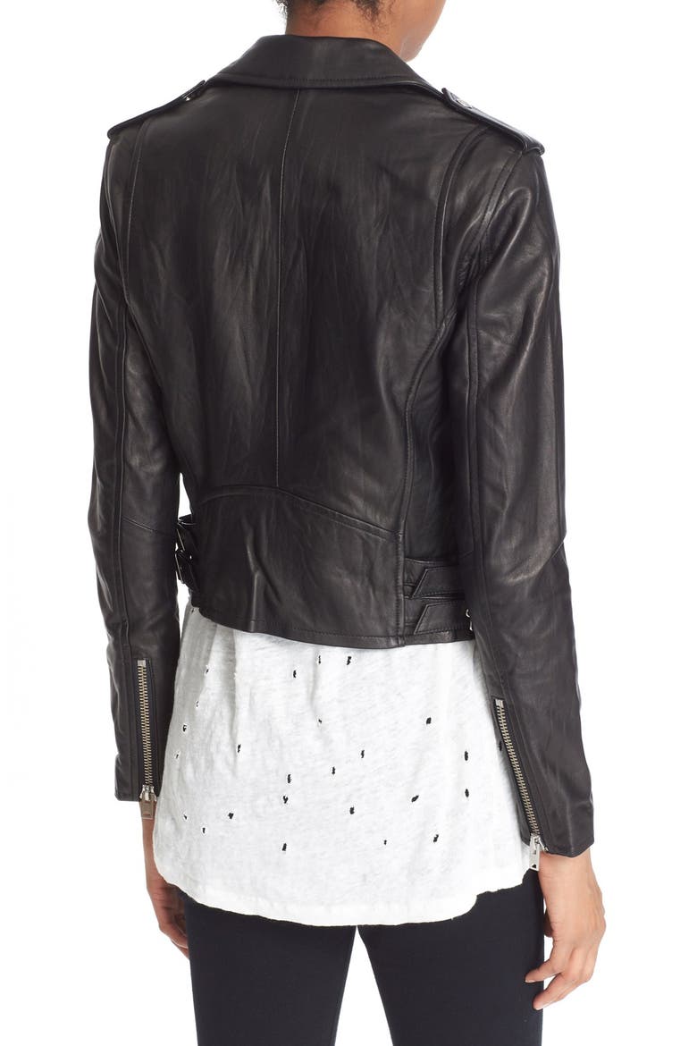 'Ashville' Leather Jacket, Alternate, color, BLACK