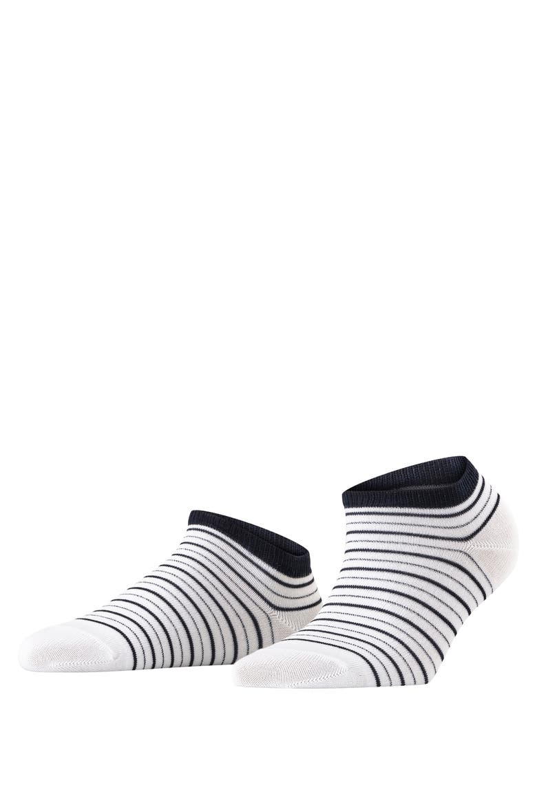 Stripe Shimmer Sneaker Socks, Main, color, White