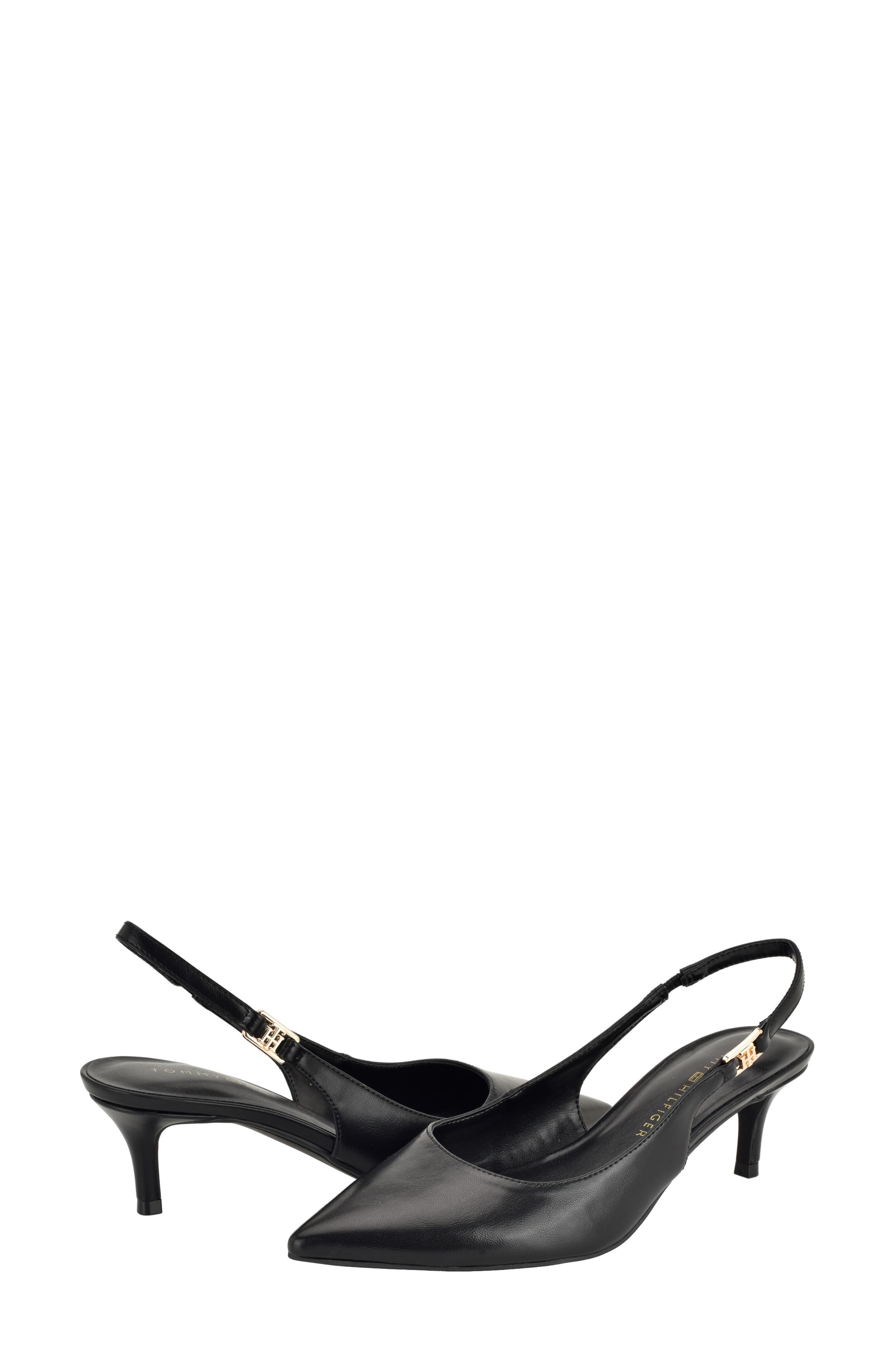 Tulley Faux Leather Slingback Pump, Alternate, color, BLACK