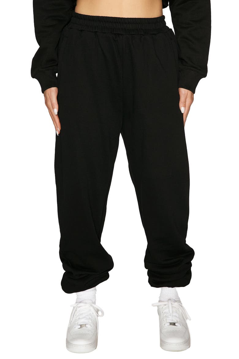 French Terry Sweatpants, Main, color, BLACK