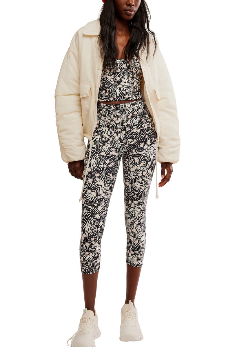 FREE PEOPLE MOVEMENT Never Better Capri Leggings, Alternate, color, Ivory